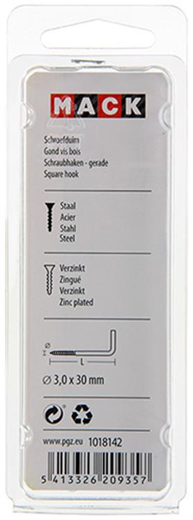 Mack 1018142 - Daumenschraube verzinkter Stahl 50 Stück 3,0 x 30 mm | 5 Stück