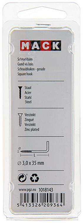 Mack 1018143 - Daumenschraube verzinkter Stahl 48 Stück 3,0 x 35 mm | 5 Stück