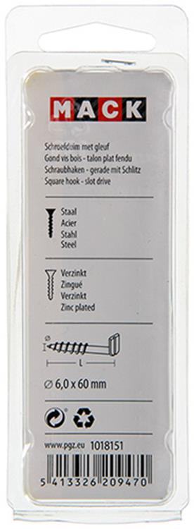 Mack 1018151 - Daumenschraube mit Schlitz verzinkt 12 Stück 6,0 x 60 mm | 5 Stück