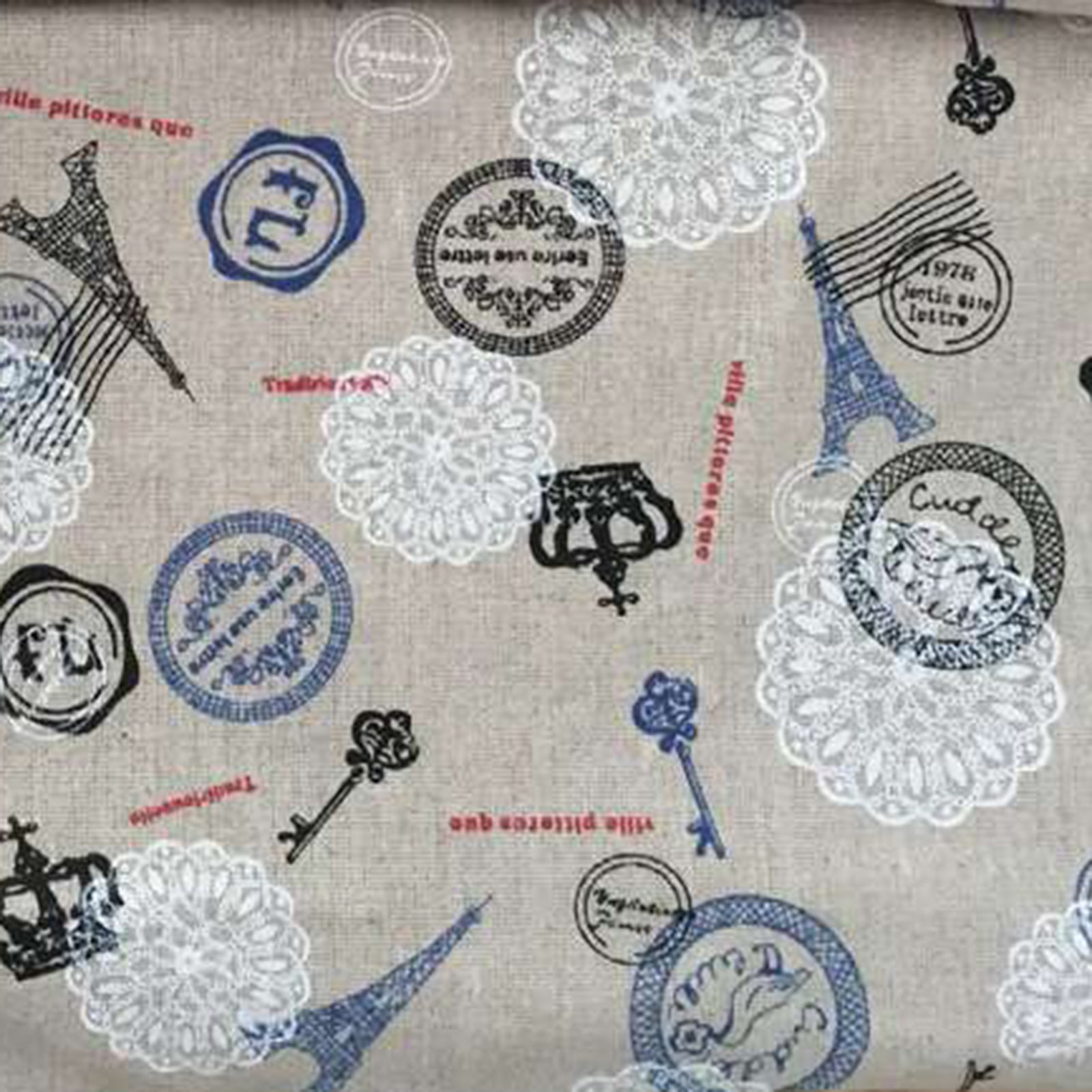 Vaessen creative • bedruckter Baumwollstoff, 50 x 70 cm, Eiffelturm