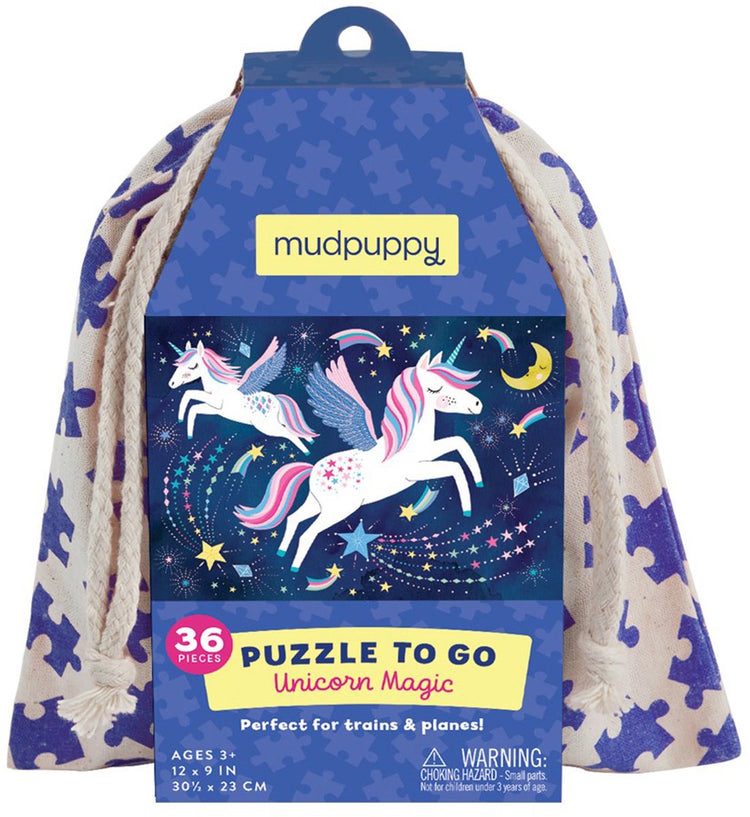 Mudpuppy-Puzzle für unterwegs – magisches Einhorn – 30,5 x 23 cm – 36 Teile – 3 Jahre