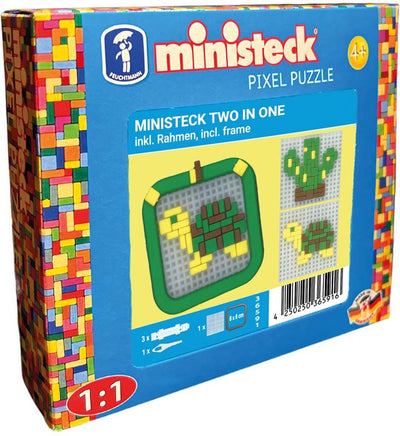 Ministeck Mosaik-Spielzeug, Mini-Rahmen, Schildkröte, Kaktus, kleine Box.