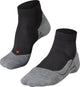 Falke ru4 kurze Anti-Blasen-Baumwoll-Funktionsmaterial-Laufsocken Damen Schwarz – Größe 37-38