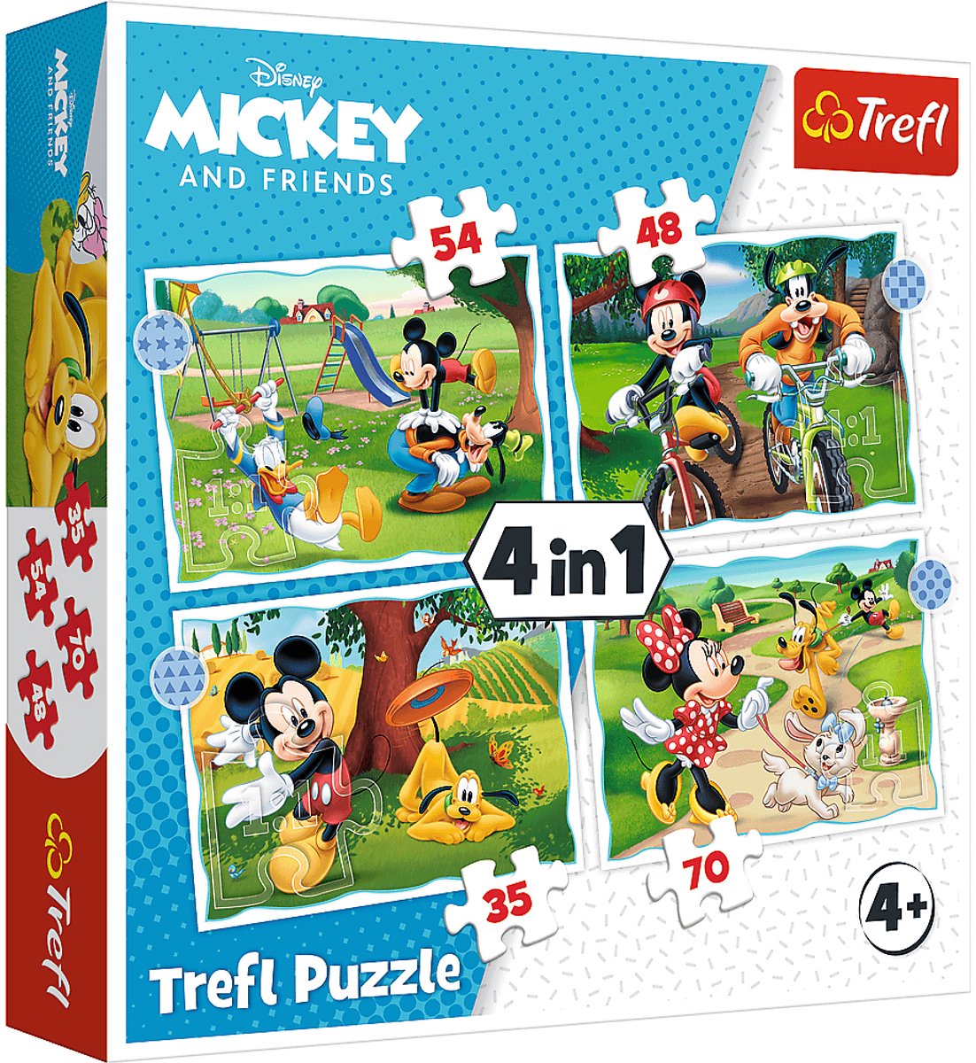 Trefl Mickey Mouse 4-in-1-Puzzle – 207 Teile – ab 3 Jahren