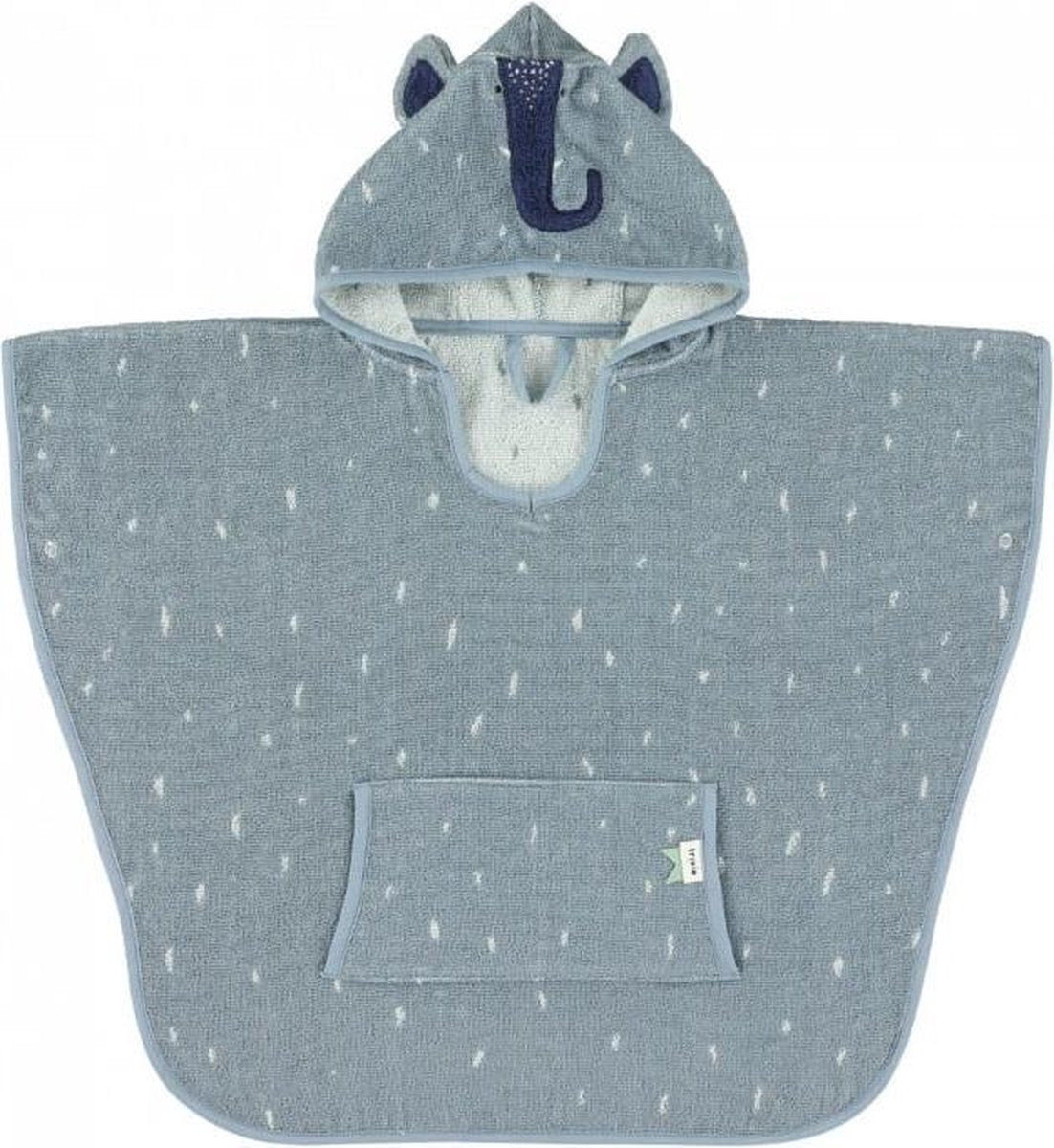 Trixie Poncho - mrs. Elefant - 100 % Bio-Baumwolle - Kinder-Badeumhang mit Kapuze - mit schönen Details