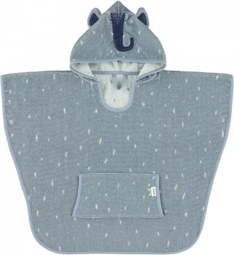 Trixie Poncho - mrs. Elefant - 100 % Bio-Baumwolle - Kinder-Badeumhang mit Kapuze - mit schönen Details