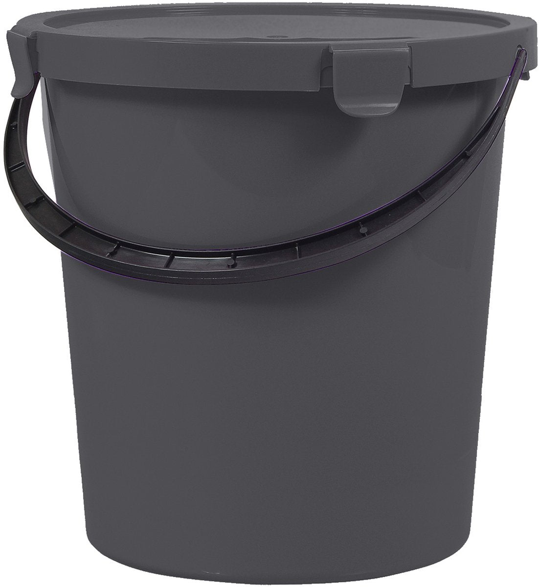 Plast Team Berry 5l Eimer mit Deckel und Griff, dunkelgrau