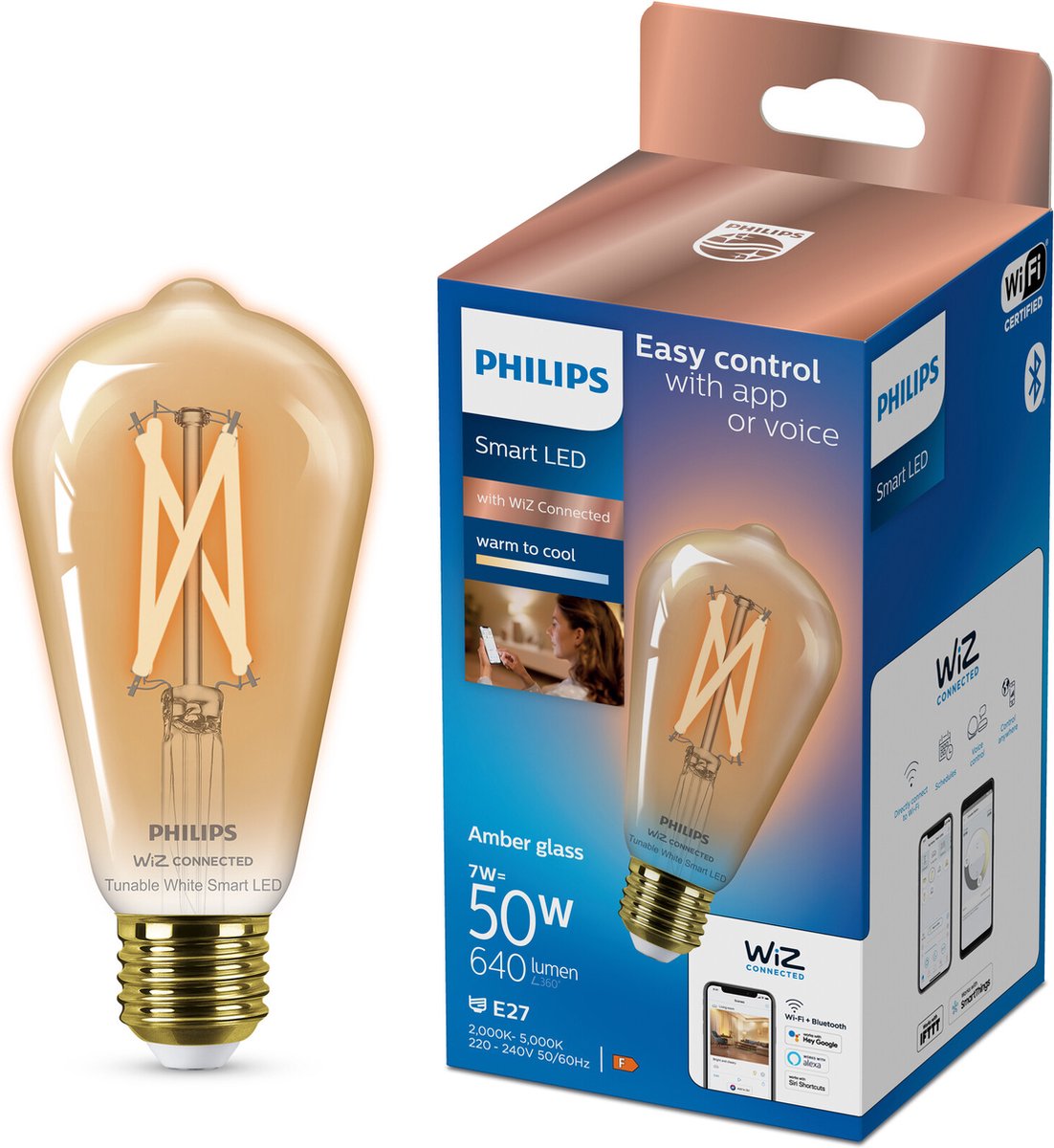 Philips Smart LED E27 7 W 640 lm 2000 K-5000 K Edison