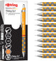 Rotring Tikky Druckbleistift | hb 0,7 mm | Ringelblumenhülle (orange) | leicht mit Gummigriff | 12 Stück
