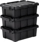 Iris Power Box robuste Aufbewahrungsbox – 12,5 l – 100 % recycelter Kunststoff – Schwarz – 3er-Set