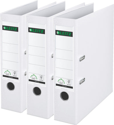 Leitz 180°-Ordner PP A4 – Rückenbreite 80 mm – Vorteilspackung (3 Stück) – weiß