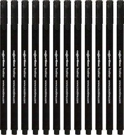 Colortime Fineliner, Strichstärke 0,6-0,7 mm, schwarz, 12 Stück 1 Box