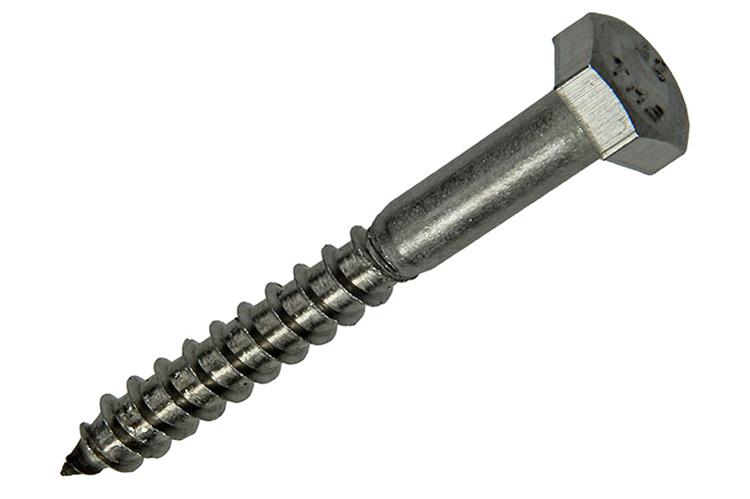 Mack 1020009 - Holzgewindebolzen Edelstahl 12 Stück 6 x 50 mm | 5 Stück