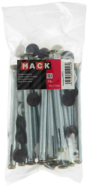 Mack 1018171 - Metallrahmendübel verzinkter Stahl 16 Stück 10 x 110 mm | 5 Stück