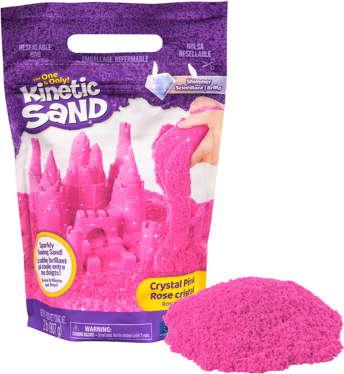 Spinmaster Kinetischer Sand Glitzer Sandbeutel Crystal Pink - 907 g
