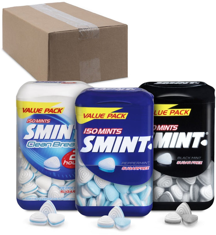 Smint-Kombinationsbox – Fresh Maker – Mischung aus Pfefferminze, Schwarzminze und sauberem Atem – zuckerfrei – 10 x 150 Stück