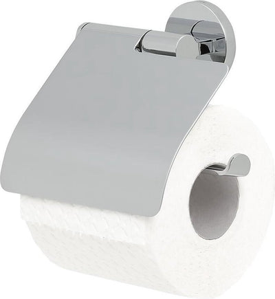 Tiger Noon - Toilettenpapierhalter mit Klappe - Toilettenpapierhalter - ohne Bohren - Bohren oder Kleben - Chrom