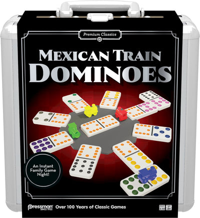 Goliath mexikanischer Zug Dominosteine in Blech – Koffer – Actionspiel – Domino – Familienspiel – 1 bis 8 Spieler