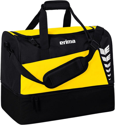 Erima Six Wings (große) Sporttasche mit Bodenfach – gelb schwarz | Größe: l