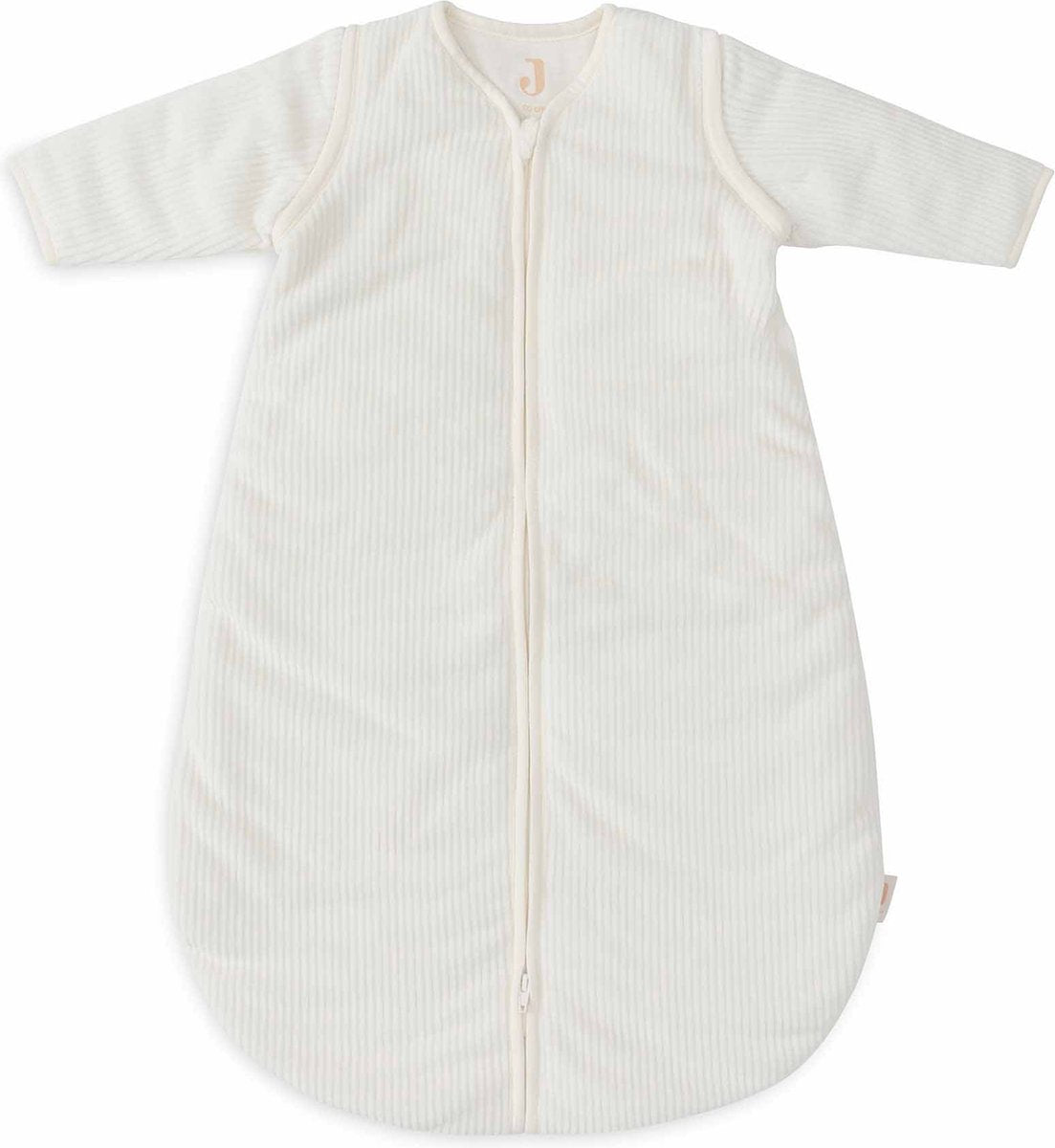 Jollein Babyschlafsack Winter mit abzippbarer Hülle 60cm – rund – Rippe Elfenbein – Winterschlafsack