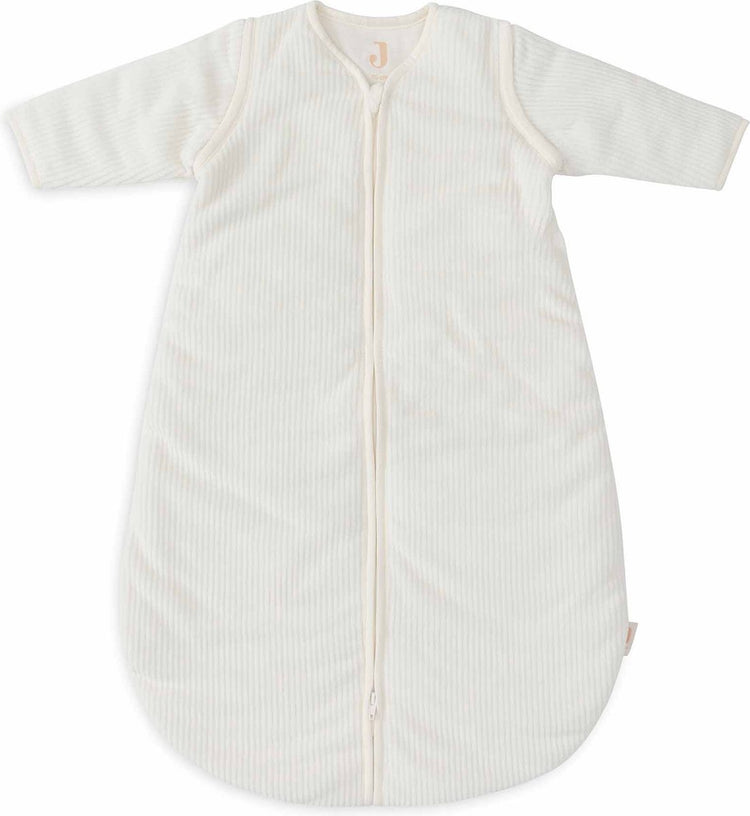 Jollein Babyschlafsack Winter mit abzippbarer Hülle 60cm – rund – Rippe Elfenbein – Winterschlafsack