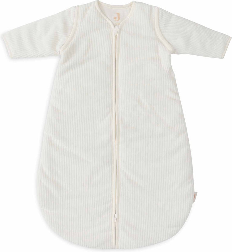 Jollein Babyschlafsack Winter mit abzippbarer Hülle 110cm – rund – Rippe Elfenbein – Winterschlafsack