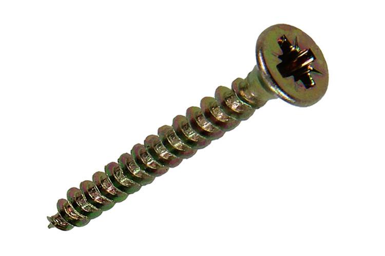 Mack 1020084 - Spanplattenschraube mit Kopf gelb VZ 200 Stück 3,5 x 30 mm | 5 Stück
