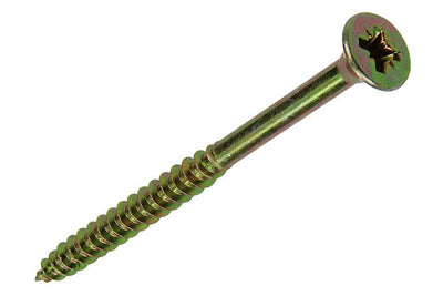 Mack 1020125 - Spanplattenschraube mit Kopf gelb mit 100 Stück 6,0 x 80 mm | 2 Stk