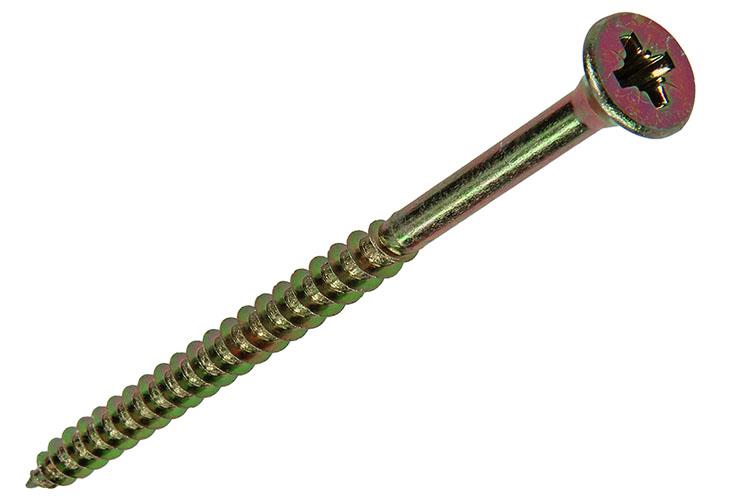 Mack 1020126 - Spanplattenschraube mit Kopf gelb mit 100 Stück 6,0 x 90 mm | 1 Stk