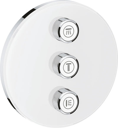 Grohe grohtherm smartcontrol – Dreifach-Aufputzteil – Volumen (Absperrventil) – rund – weiß