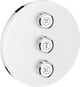 Grohe grohtherm smartcontrol – Dreifach-Aufputzteil – Volumen (Absperrventil) – rund – weiß