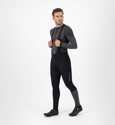 Rogelli Essential Hi Vis Radhose Herren – Hosenträger – Schwarz – S