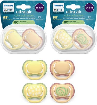 Philips Avent Ultra Air – atmungsaktiver und leichter Schnuller (0–6 Monate) – 4 Stück – scf087 21