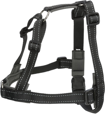 Trixie Hundegeschirr Lead'n'Walk - Neopren, verstellbar 55-90 cm, reflektierend schwarz