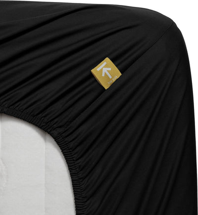 Perkal-Baumwolle von Perkal – Spannbettlaken – 90 x 220 – Schwarz