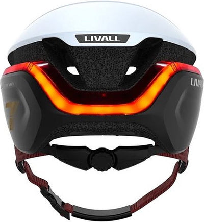Livall evo21 weiß groß – (intelligenter) Fahrradhelm – SOS-Funktion – LED-Blinker – intelligente Beleuchtung