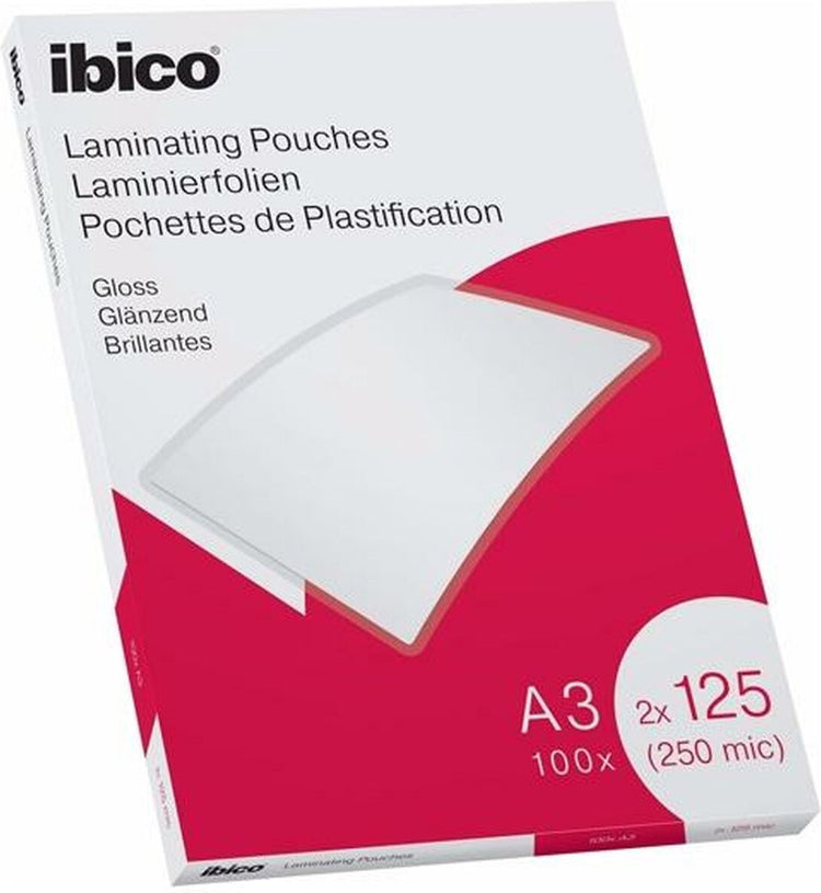 Ibico-Laminierfolien – für A3-Dokumente – 2 x 125 Mikron – 100 Stück – glänzend