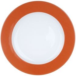 Teller Nova Ocean aus weißem, orangefarbenem Porzellan
