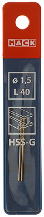 Mack 1018397 – Metallbohrer HSS G DIN 338 ø 1,5 x 40 mm 2 Stück | 5 Stück