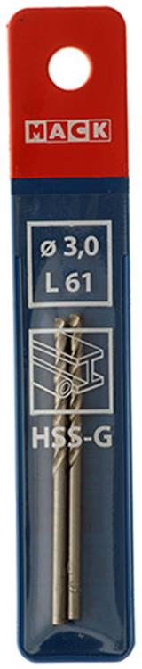 Mack 1018400 - Metallbohrer HSS G DIN 338 ø 3,0 x 61 mm 2 Stück | 5 Stück