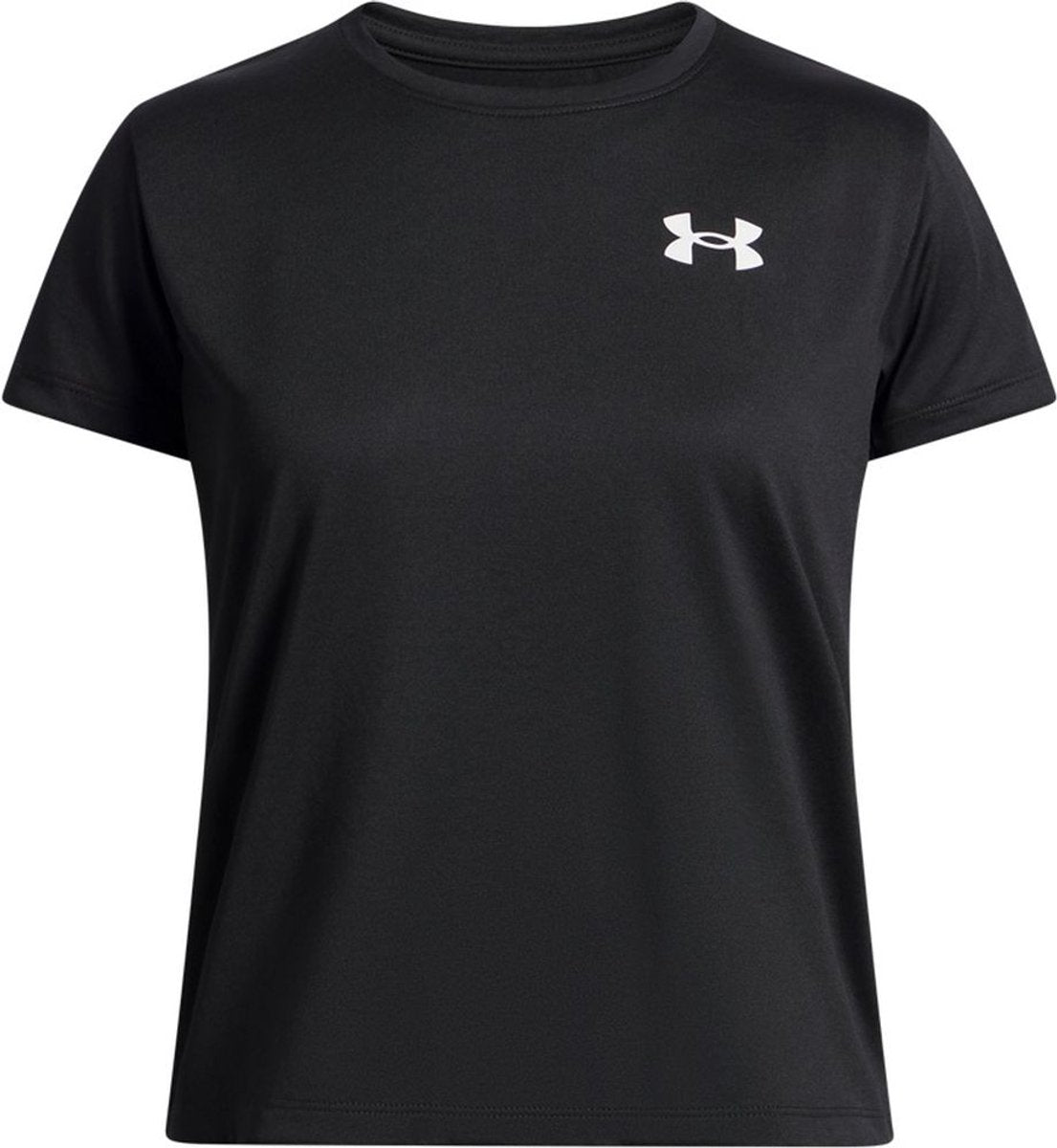 Under Armour ua tech ssc-blk Mädchen-Sportshirt – Schwarz – Weiß