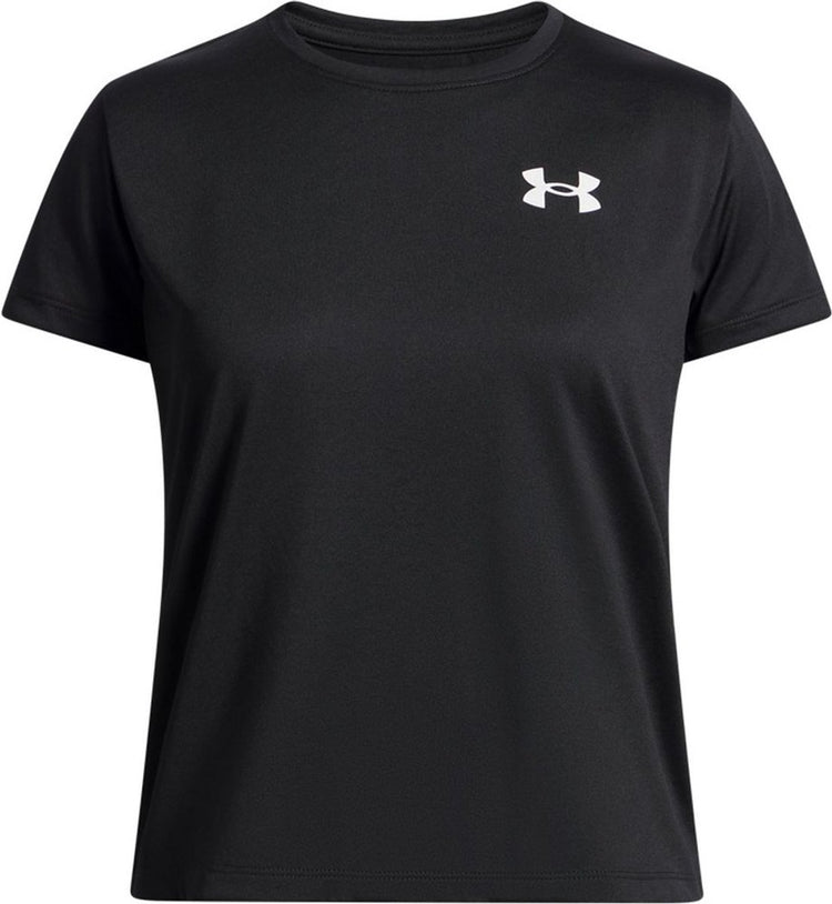 Under Armour ua tech ssc-blk Mädchen-Sportshirt – Schwarz – Weiß