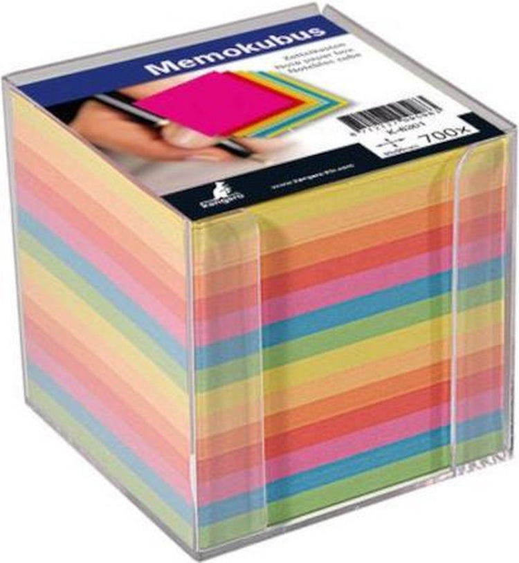 Känguru-Memowürfel – 9,5 x 9,5 cm – gefüllt – 700 Blatt farbiges Papier – k-6301