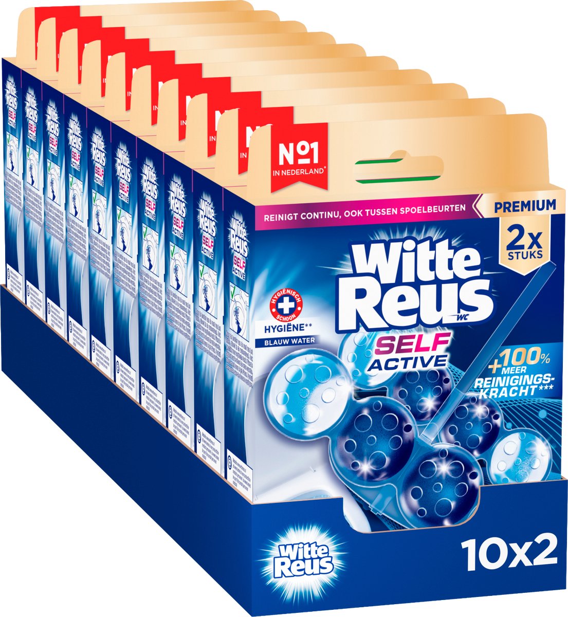 Witte Reus Selbstaktiv-Hygiene-Toilettenblock 100 g – Toilettenblöcke – Vorteilspackung – 2 x 10 Stück