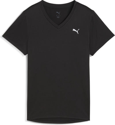 Puma W Tad Essential Vneck Tee Damen-Sportshirt – Schwarz