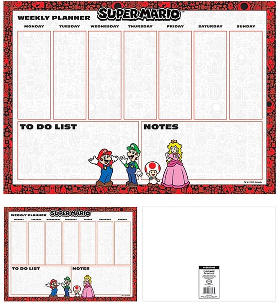 Markenlose A4-Schreibtischunterlage Super Mario (4 Farben).