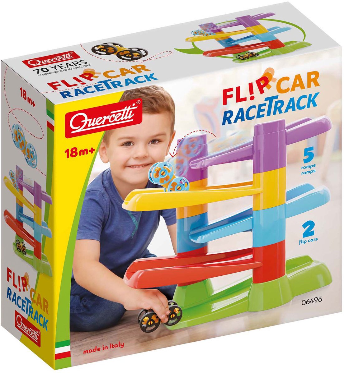 Quercetti Racing Track mit Flip Cars, 7dlg.