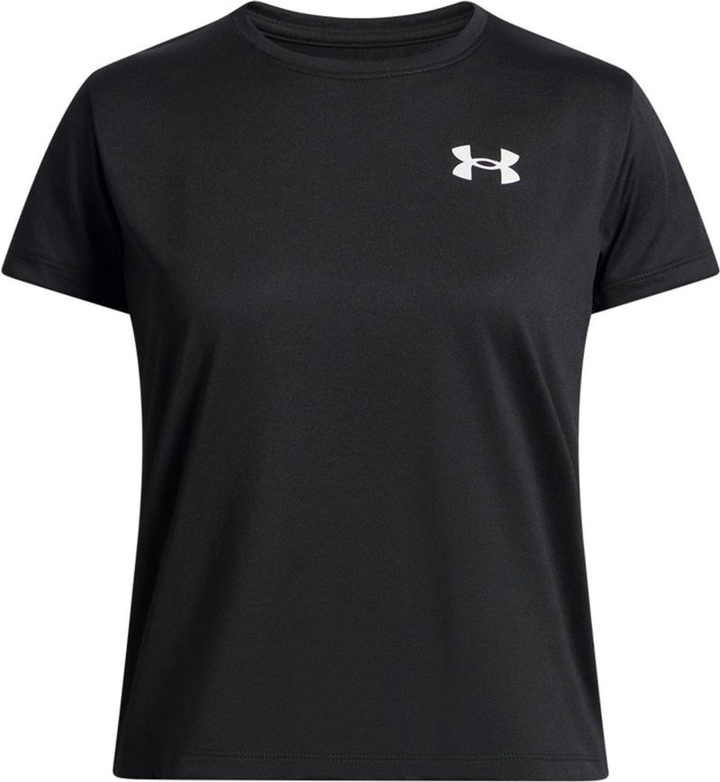 Under Armour ua tech ssc-blk Mädchen-Sportshirt – Schwarz – Weiß