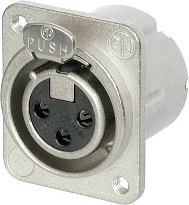 Neutrik NC3FD-LX-M3 XLR-Stecker Flanschbuchse, Kontakte gerade Polzahl: 3 Silber 1 Stück