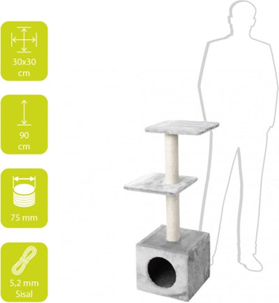 EBI Cat Scraping Post Palazzo Classic 30x30x90 cm Grau